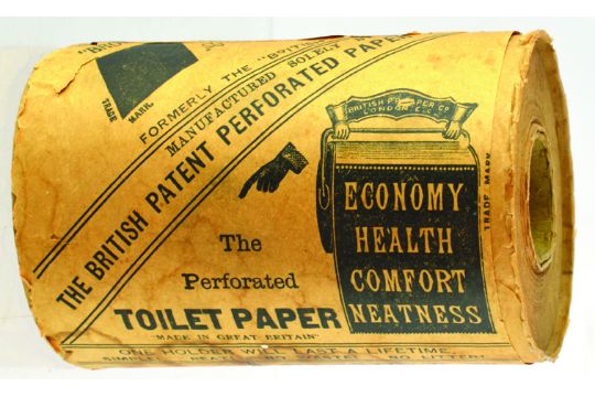 TOILET PAPER ROLL. 5ins wide, MANUFACTURED SOLEY BY THE BRITISH PATENT PERFORATED  PAPER CO/ ECONO