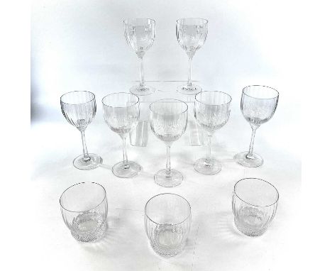 Villeroy and Boch Octavie part glass suite comprising: three white wine goblets, four red wine goblets and three tumblers. (1