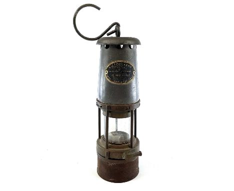 A Victor Kent Wolf safety miner's lamp, height 29cm.