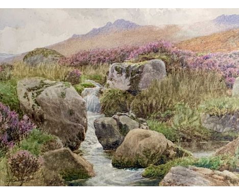 George Brooks Percy SPOONER-LILLINGSTON (1850-1932)Moorland StreamWatercolourSigned26 x 34cmVery light spotting visible in th