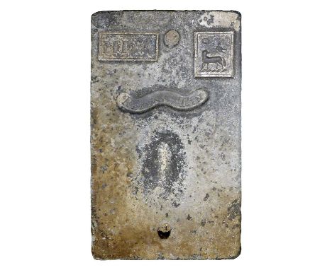 An extremely rare pre 1832 tin ingot 'coinage block', recovered near Portreath, stamped HDW for Harvey Davis Williams and wit