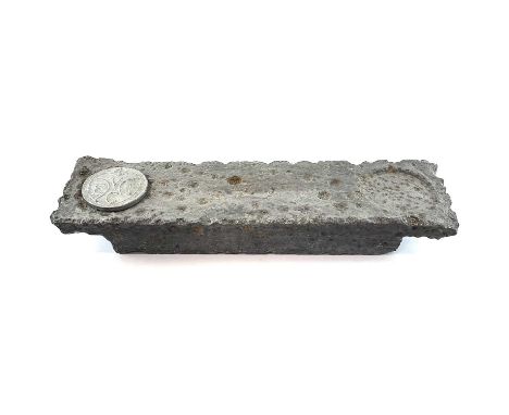 An extremely rare early 19th century East India Company 56lb tin ingot, salvaged from HMS Abergavenny which sunk in Weymouth 