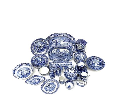 Spode Italian part service comprising teapot and cover, milk jug, sugar bowl, six teacups and saucers, six side plates, six s