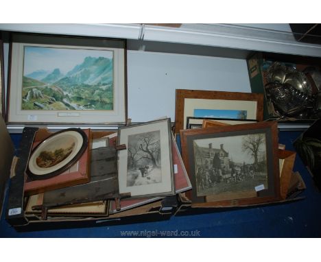 A Lionel Edwards signed Print entitled ''Spring Hunting the Fields in Horsham'', and other prints, etc. 