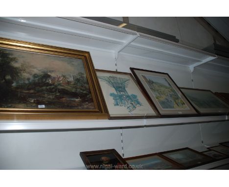 A framed Print of the Floral Hall, Covent Garden, a limited edition Print of a Street Scene,  J. L. Chapman, London Street Sc