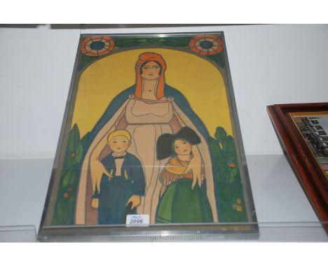 M.L. Pinel (French Illustrator) Lithograph Poster; 'Union D'Alsace et de Lorraine'