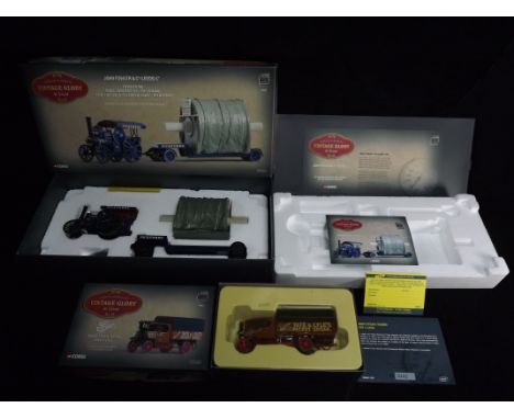 2 x Corgi Vintage Glory of Steam models - 80102 John Fowler &amp; Co. Leeds Ltd Road Locomotive (Talisman) Low Loader &amp; C