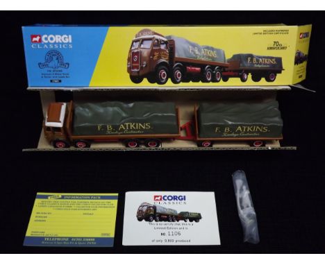 Corgi Classics 70th Anniversary Limited Edition Commercial. 1106 of 9800. Model No. 27601 F.B. Atkins Atkinson 8 Wheel Traile