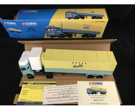 Corgi Classics 40th Anniversary Limited Edition Commercial. 21401 Wall's AEC Refrigerated Box Trailer Set (01070 of 12000). M