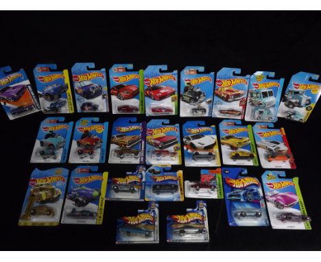 25 x Mattel Hot Wheels Vehicles. Carded. Various Themes including HW Workshop, Exotic, City Showroom &amp; Off Road. Four car