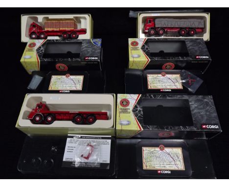 3 x Corgi 'British Road Services' series Limited Edition Commercials. 09803 ERF V 8 Wheel Platform Lorry with Pallet Load 211