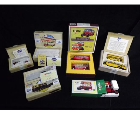8 x Corgi Buses. In 6 x Sets with 2 x Double packs - D41/1 Barton and 96990 AEC Bus Set. 4 x Singles - 97230 Ribble 'Gay Host