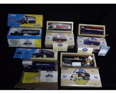 5 x Corgi Tankers. 16304 Crown Scammell Highwayman, 97804 Shell Mex/BP, 16303 Eveready, 97970 Regent Foden and 97951 Foden Mi