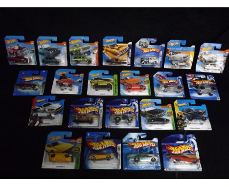 22 x Mattel Hot Wheels Vehicles. Carded. Various Themes including HW Workshop, Exotics, Factory Fresh and Race Day. Cars incl