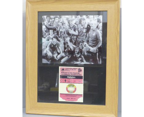 Nottingham Forest, framed and mounted picture and match ticket from the 1979 European Cup Final 