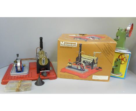 A Mamod Steam Engine SP4 in original box and an Eccentric Press (Wilesco M59) in original box 