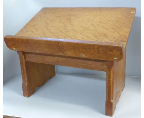 A Robert 'Mouseman' Thompson oak lectern, a/f