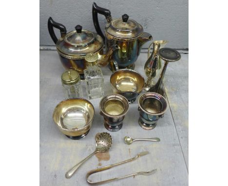 A four piece plated tea service by Viners and other plated ware **PLEASE NOTE THIS LOT IS NOT ELIGIBLE FOR IN-HOUSE POSTING A
