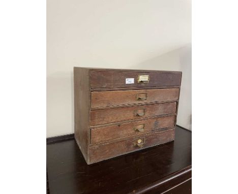 Vintage wooden  five drawer table top cabinet