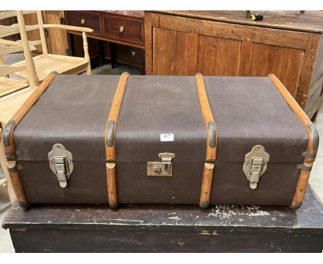 A canvas trunk.