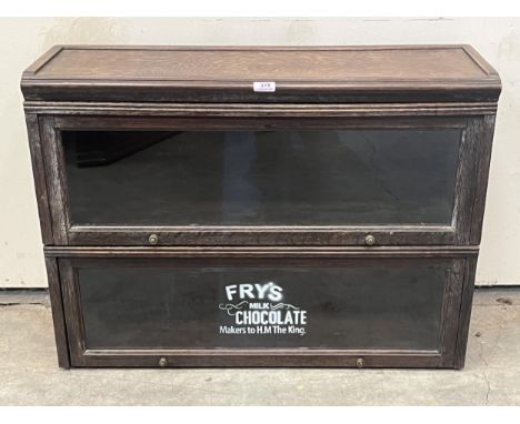 An oak Globe-Wernicke type bookcase of two sections.