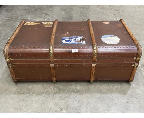 A canvas travel trunk. 36" wide.