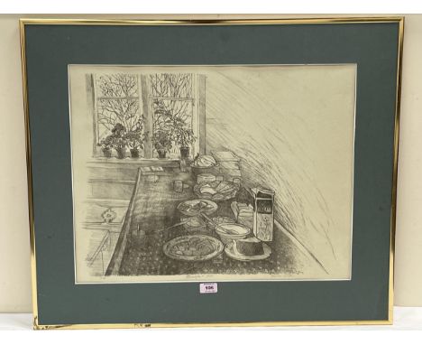 FRANCES WALKER CBE, RSA. SCOTTISH Bn 1930. Breakfast Table (From the Finnish Suite). Signed, inscribed and numbered 8/30. Lit
