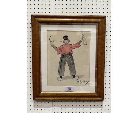 DUDLEY HARDY ROI; RBA. BRITISH 1867-1922. Dutch boy with tankard and clay pipe. Signed. Watercolour 11½" x 8½".