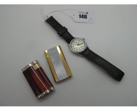 Services Navigator Vintage Gent's Wristwatch, on a strap; together with a Ronson lighter and another lighter. (3) 