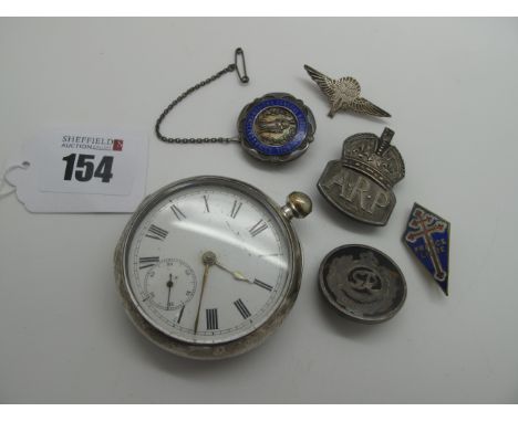 The Farringdon H. USA; A Hallmarked Silver Cased Openface Pocketwatch, the signed dial with black Roman numerals, the movemen