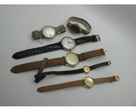 Vintage Roamer Shock Resistant Gent's Wristwatch, with signed black dial; together with further gent's and ladies wristwatche
