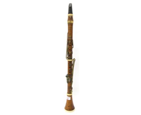 Early 19th century boxwood and ivory mounted clarinet in Bb by and stamped Bilton, London, 93 Westminster Bridge Road (at fau