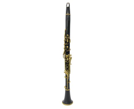 French blackwood early Boehm system clarinet in Bb, by and stamped Buffet, Paris, circa 1960
