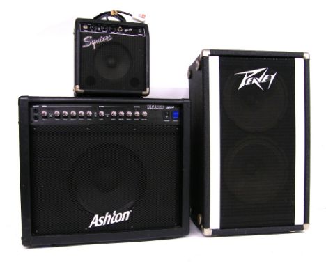 Ashton Viper 50 guitar amplifier; together with a Squier SP-10 practice amplifier and Peavey 210 PA speaker enclosure (3)