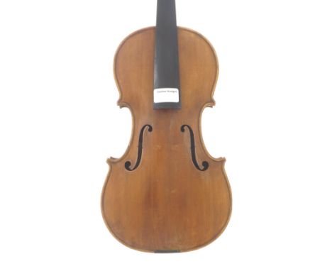 German violin by and labelled Karl Friedl, Stutgart - Anno 1950, the one piece back of faint medium curl with similar wood to