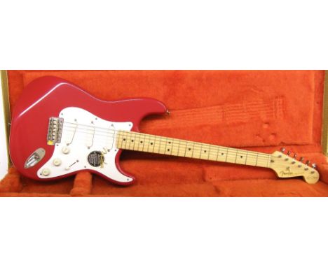 1998 Fender Eric Clapton Stratocaster electric guitar, made in USA, ser. no. FN8xxxxx4, Torino red finish, electrics in worki