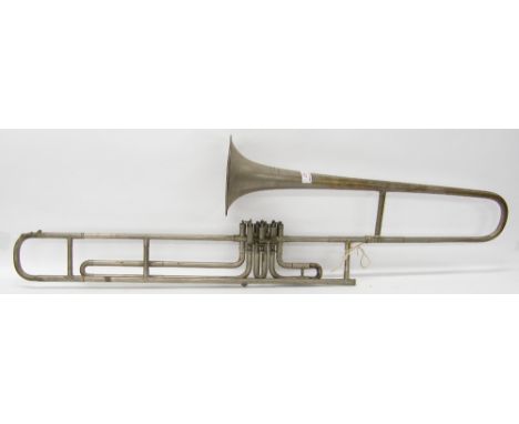 Interesting three double valve 'System Belge' trombone by and stamped Van Cauwelaert, Bruxelles, circa 1900
