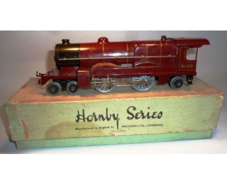Hornby Series boxed E320 4-4-2 Royal Scot locomotive and tender, 6100 LMS engine and tender in maroon livery, good to excelle