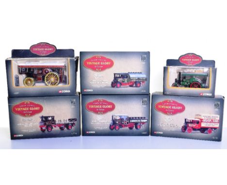 Corgi Vintage Glory of Steam,80010 Sentinel Guinness,80105 Fowler B6 SJ Wharton, 80202 Foden Bishop & Sons, 80204 Foden Ind C