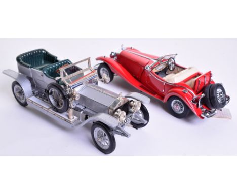 Two Franklin Mint Precision Models,1907 Rolls Royce Silver Ghost 1:24 scale and Mercedes Benz 500K Special Roadster 1:24 scal