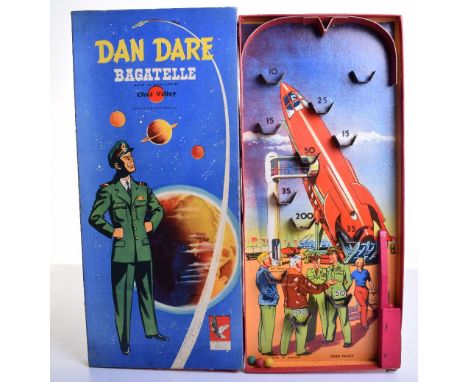 Scarce Early Issue Dan Dare Space Bagatelle Game, Made in England by Chad Valley, by permission of Hutton press, card bagatel