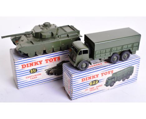 Dinky Toys 622 10-Ton Foden Army Truck, military green body, in excellent condition, with original blue/white stripe box, in 