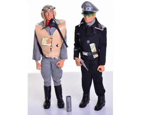 Palitoy vintage Action Man German Luftwaffe Pilot, on blond flocked hair, gripping hands, eagle eyed doll, flying helmet, oxy