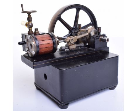 A small finely engineered model of a single cylinder mill engine, with wooden lagged cylinder, valve chest lubricator with ha