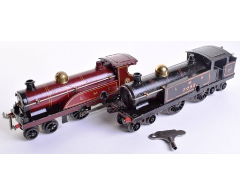 Hornby Series No.2 c/w LMS 4-4-4 tank engine No.2052, black livery, good to fair condition, loss to safety valve, two cab han