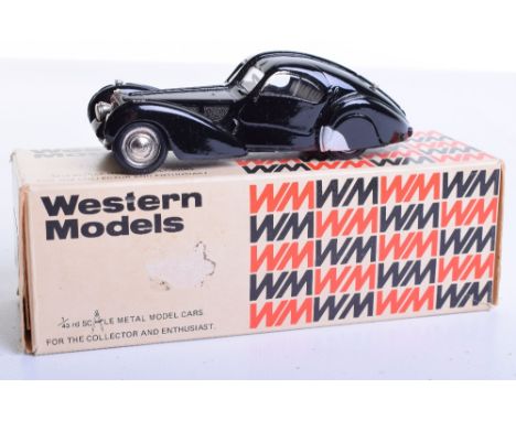 Western Models 1938 Bugatti Type 57SC Atantic, black body,1/43 scale white metal model, in near mint condition, with a very g