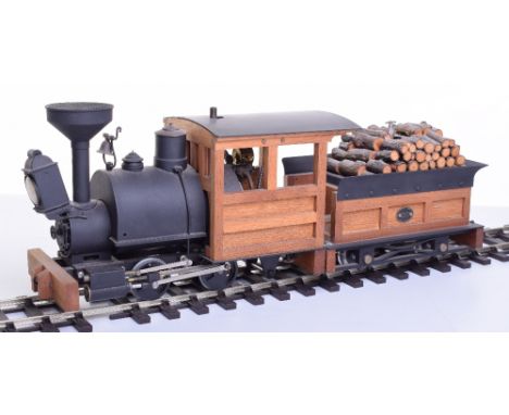 Maxwell Hemmens Gauge I live steam model of a 0-4-0 H.K. Porter Company Industrial locomotive and tender, the metal and woode