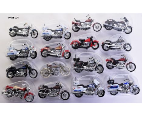 Twenty Four Harley Davidson Maisto Motorcycle Models,1:24 Scale, mint in blister packs, plus seven other modesl  (31 items)