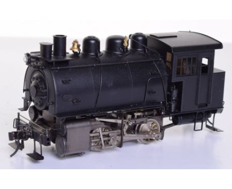 A brass 0 gauge model of a Baltimore and Ohio 0-4-0 Dockside locomotive, finely detailed Saddle type tank engine, two-rail el