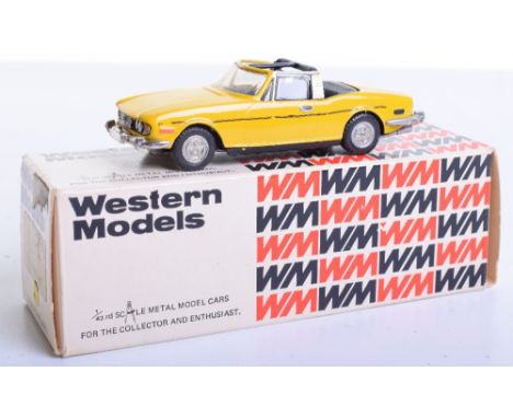 Western Models Triumph Stag,WP 101 yellow body,1/43 scale white metal model, in near mint condition, with a very good box 